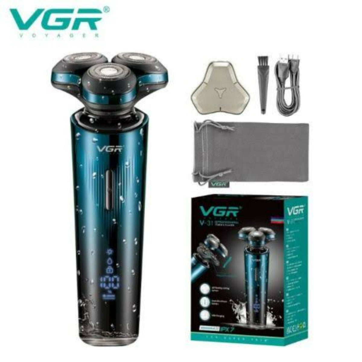 VGR V-311 men's shaver features IPX7 waterproofing and specially designed heads to give you the desired level of closeness while being very gentle on the skin