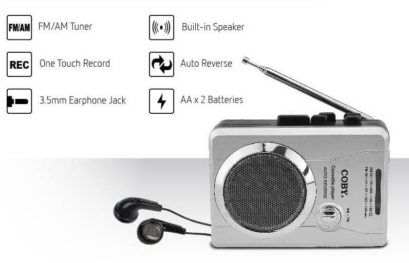 Coby, Cassette Tape Player Walkman Portable - CVR630