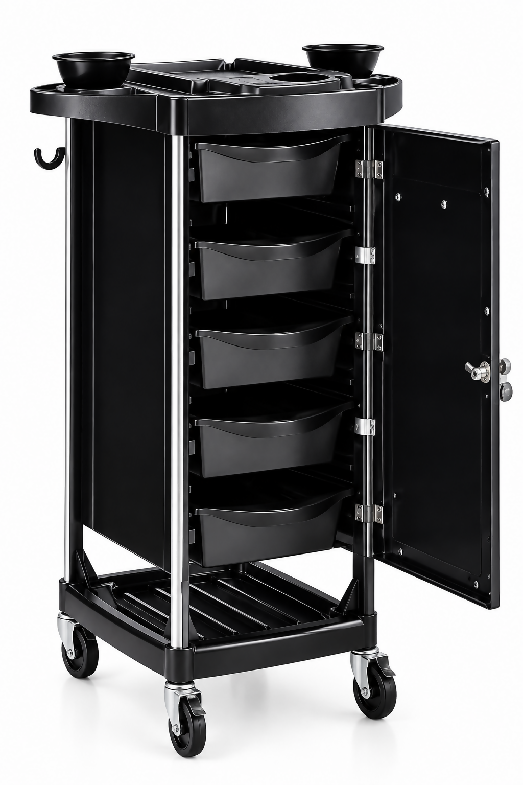La Perla Tech, Salon Trolley With Lock, Multifunctional Beauty Tool Storage For Hair Salon And Spa, 6291101221659