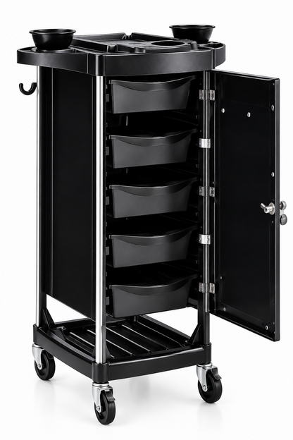 La Perla Tech, Salon Trolley With Lock, Multifunctional Beauty Tool Storage For Hair Salon And Spa, 6291101221659