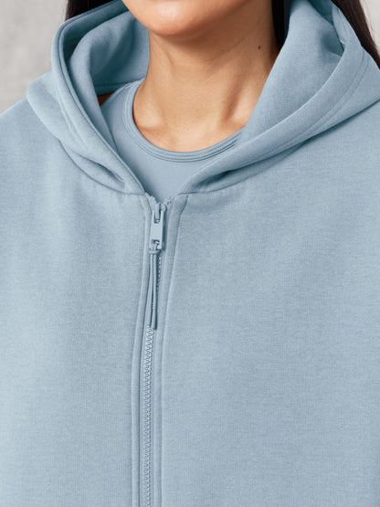 THE GIVING MOVEMENT COTTON OVERSIZED ZIP HOODIE