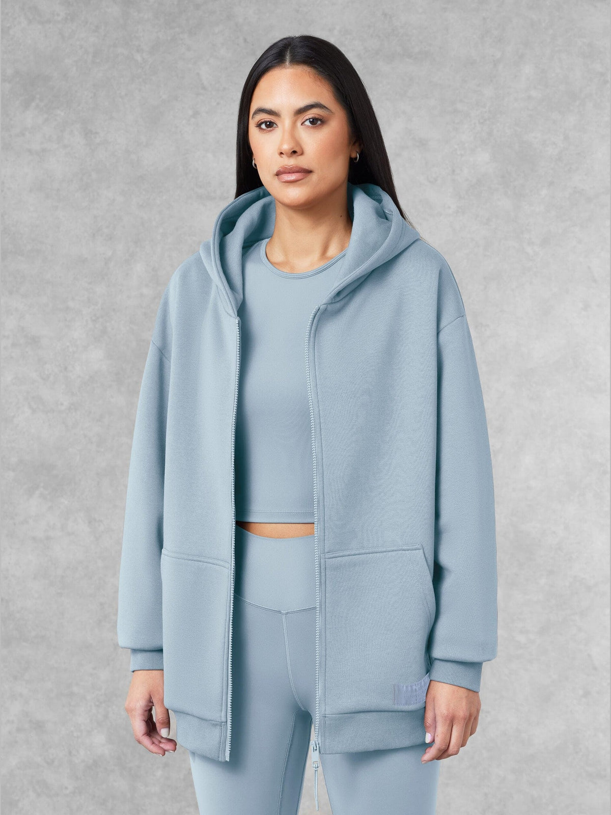 THE GIVING MOVEMENT COTTON OVERSIZED ZIP HOODIE