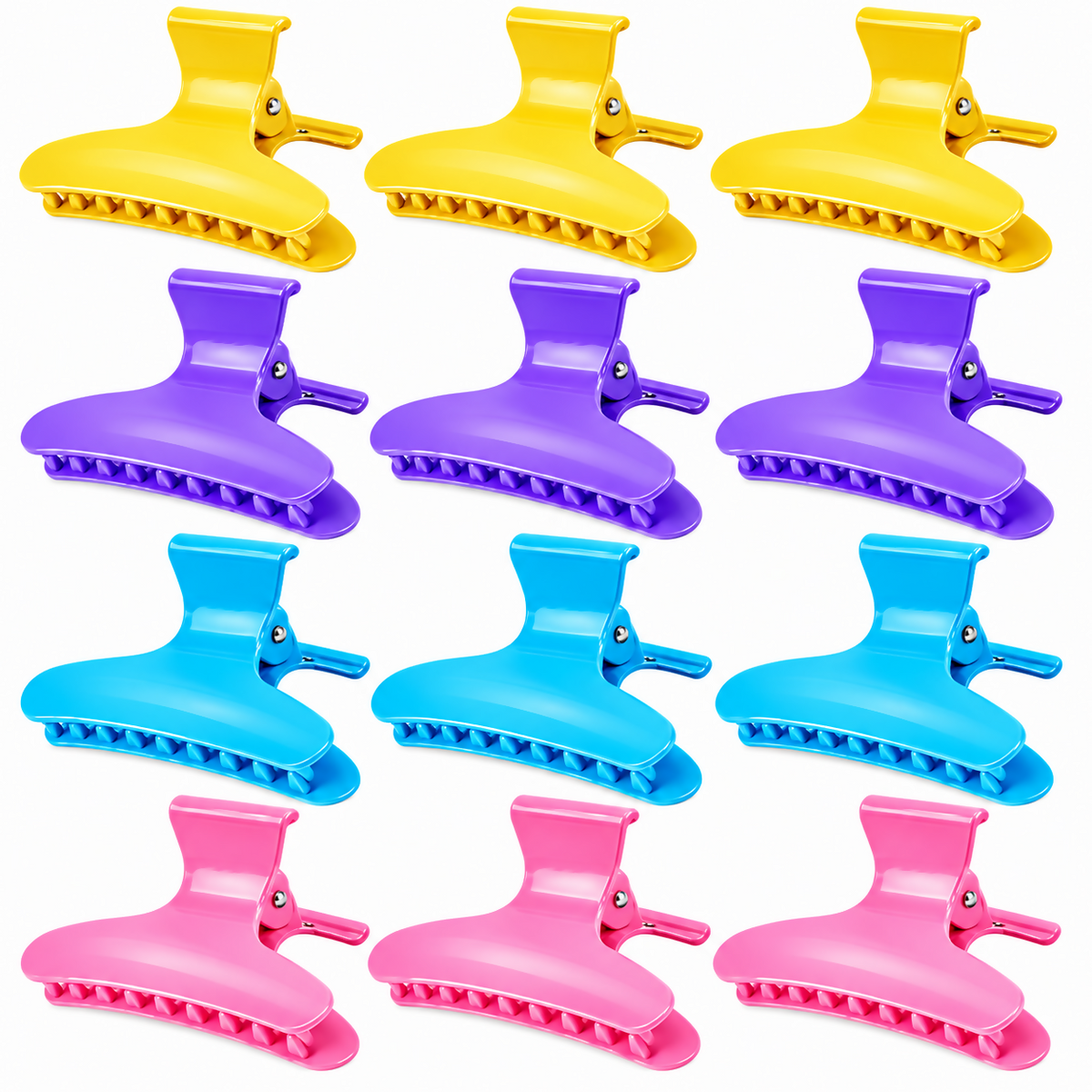 12 Piece Set Of Butterfly Hairdressing Clips Clips Plastic-multi colors