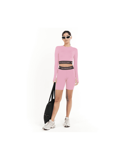 THE GIVING MOVEMENT RECYCLED BIKER SHORT BRANDED ELASTIC