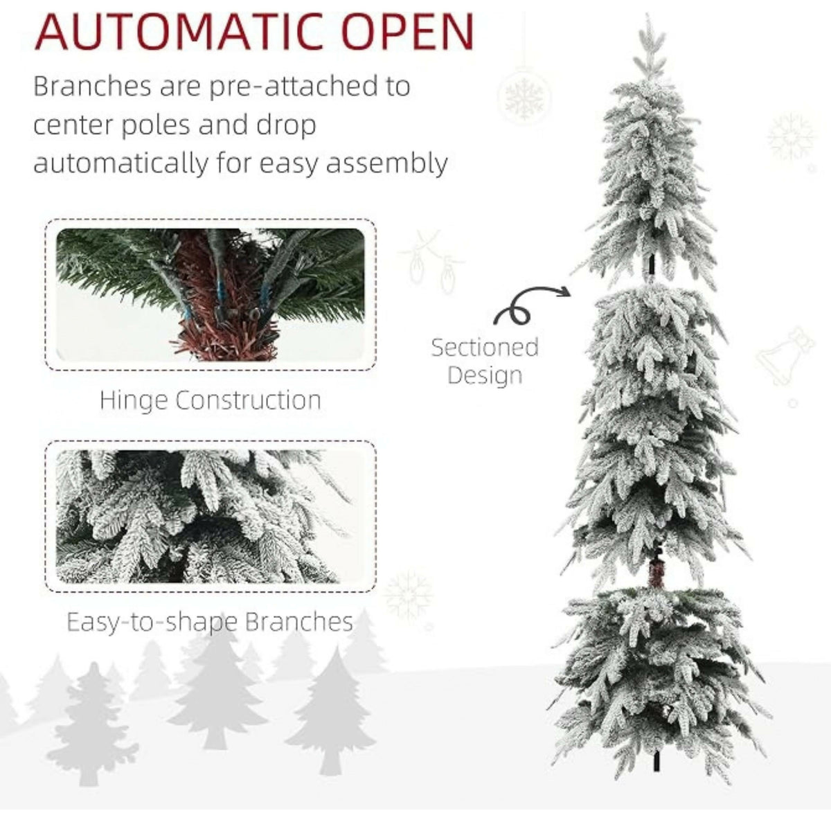 Lumi White Boy Christmas tree with LED light - 210cm HJT2643S