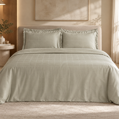Karaca Home Royale Cotton & Lyocell Double Duvet Cover Set 200 × 220 cm – Sage, 8680214391440