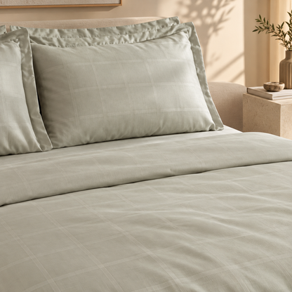 Karaca Home Royale Cotton & Lyocell Double Duvet Cover Set 200 × 220 cm – Sage, 8680214391440