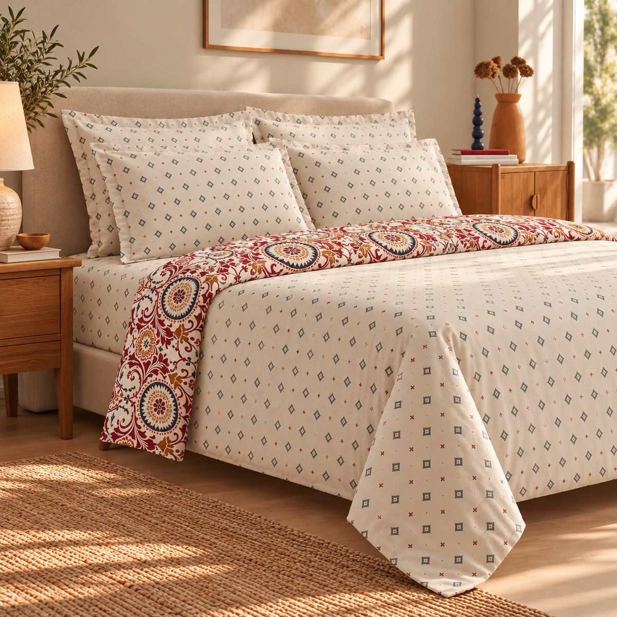 Karaca Home Luis Satin Double Duvet Cover Set, 8680214360255
