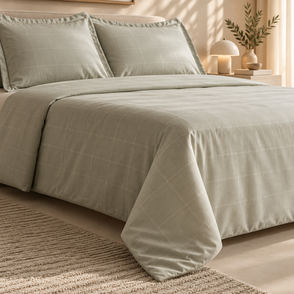 Karaca Home Royale Cotton & Lyocell Double Duvet Cover Set 200 × 220 cm – Sage, 8680214391440