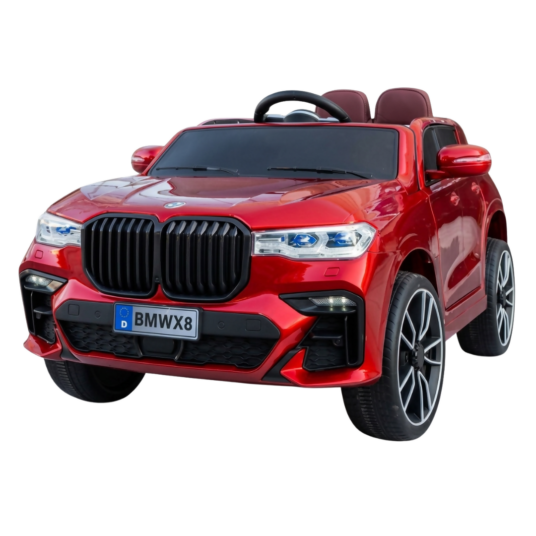 BMW X8 Kids Ride-On Car – 12V Battery, Dual Motors, Leather Seat, Rubber Tires & Remote Control (Ages 3–8)