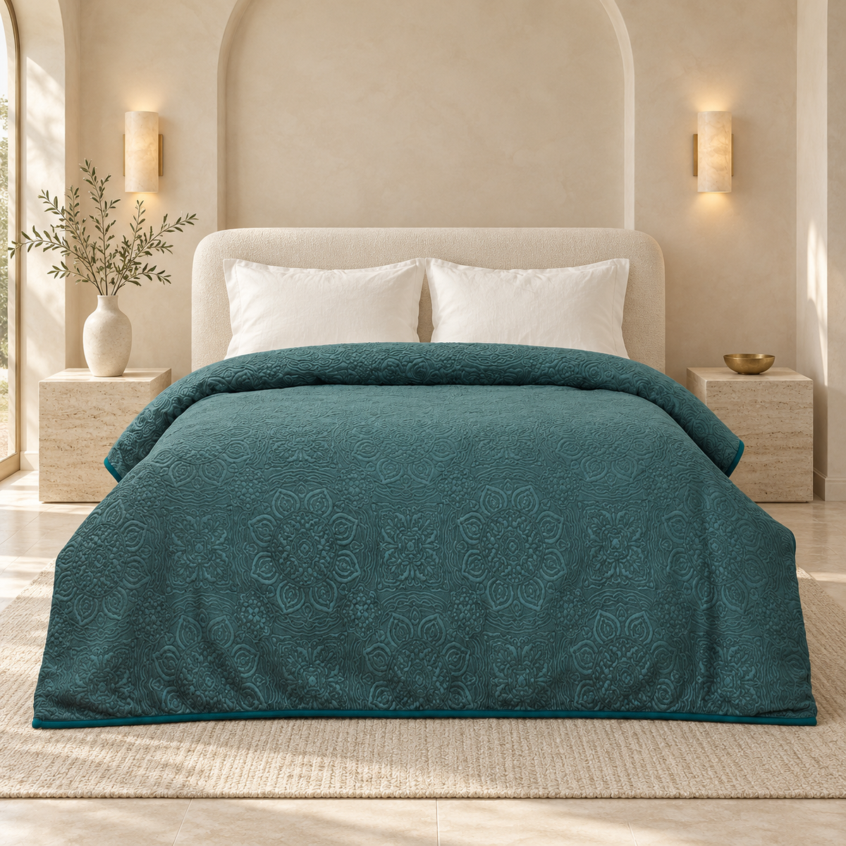 Karaca Home Scala Embossed Double Blanket 200 × 220 cm – Green, 200.18.01.0985