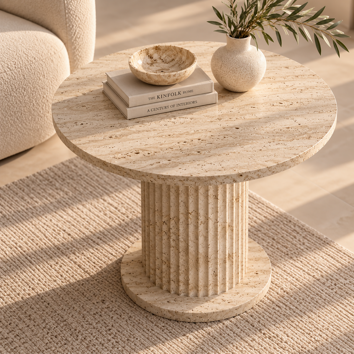Aurelia Fluted Stone Side Table | BS-202