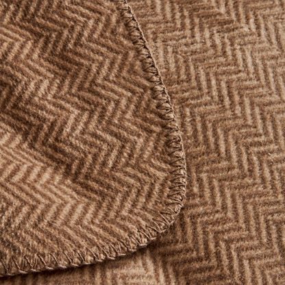 Karaca Home Sandra Herringbone Double Cotton Blanket 200 × 220 cm – Brown, 200.22.05.0149