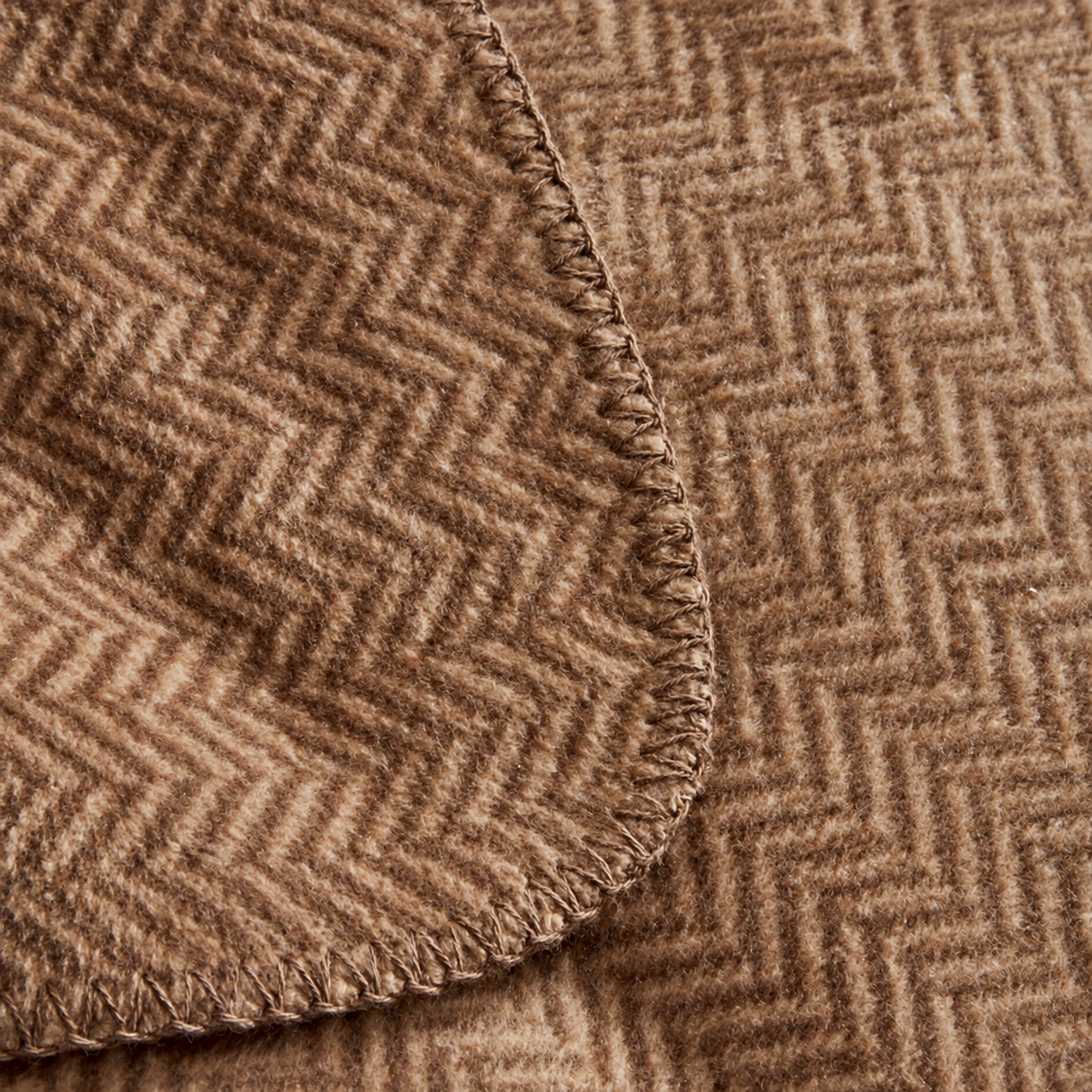 Karaca Home Sandra Herringbone Double Cotton Blanket 200 × 220 cm – Brown, 200.22.05.0149