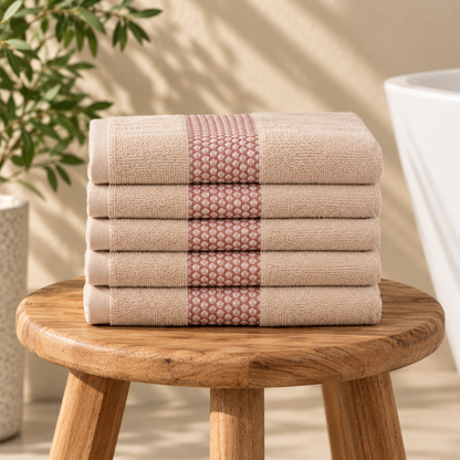 Karaca Home Honey 100% Cotton 6-Piece Hand Towel Set 30 × 50 cm – Beige, 200.21.01.0741