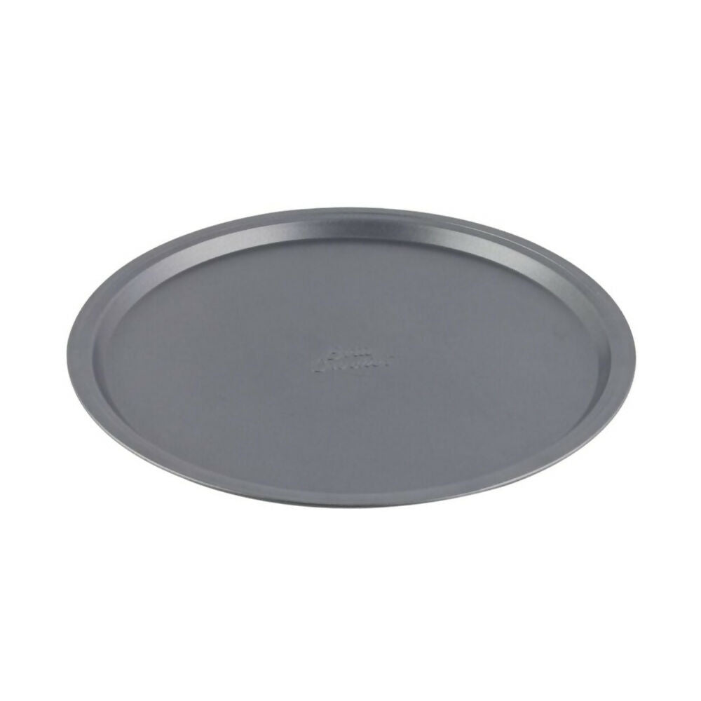 Betty Crocker Non-Stick Pizza Pan, Durable Materials, Easy To Clean (33.2cm - Thickness 0.4MM) [Grey], BC1011