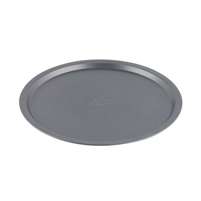 Betty Crocker Non-Stick Pizza Pan, Durable Materials, Easy To Clean (33.2cm - Thickness 0.4MM) [Grey], BC1011