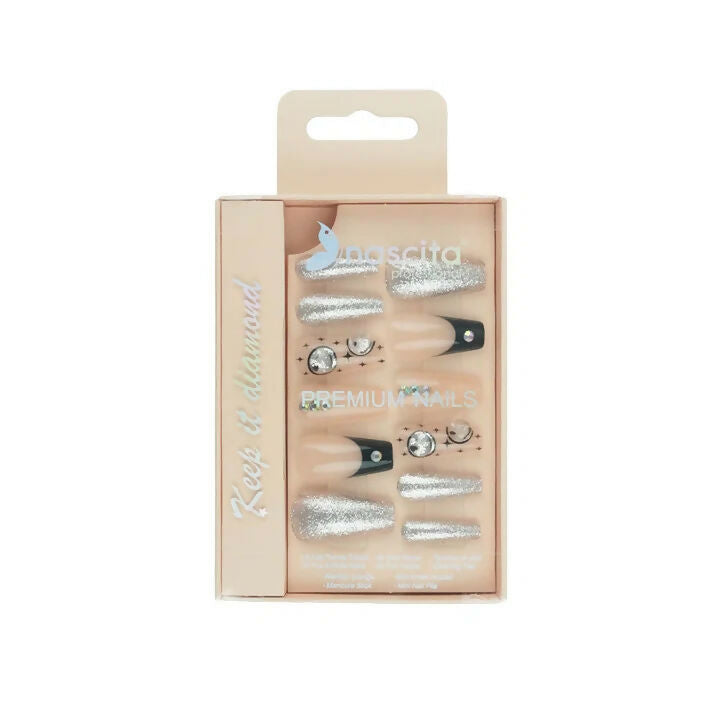 Nascita Premium Diamond Artificial Nails Set 288 Pack of 12