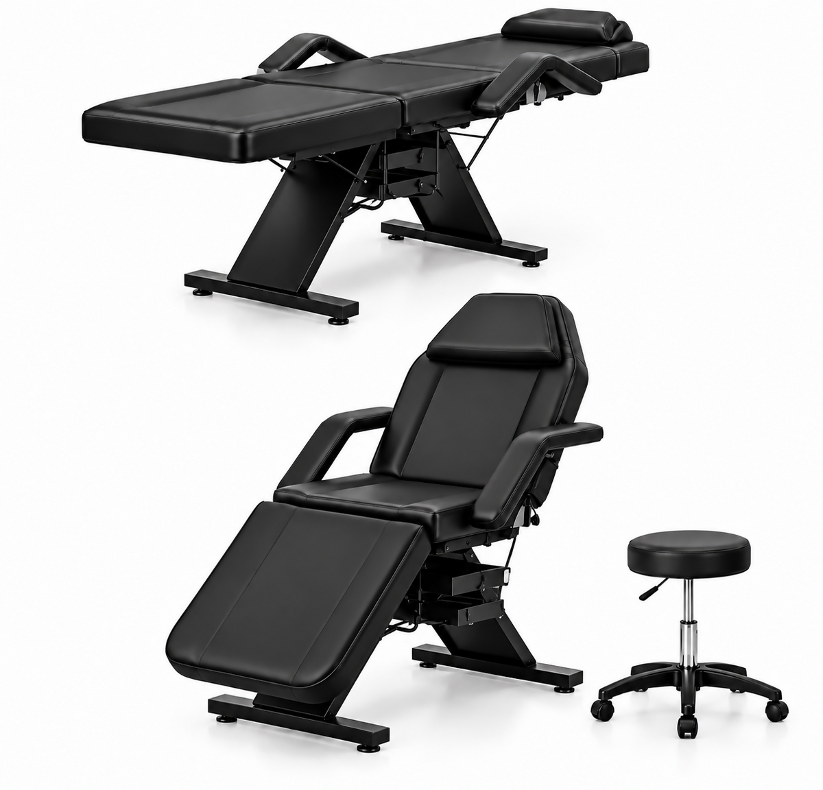 facial-massage table 3-section adjustable beauty hydraulic rolling salon stool