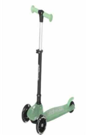 Sparkling Led Flashing Wheels Child Scooter Green