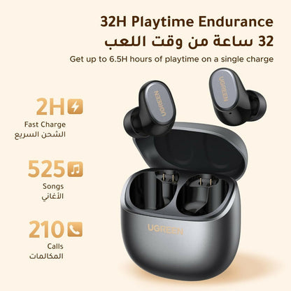 UGREEN Dots TWS Wireless Earbuds: BT 6.0, 35H Battery, 10mm Drivers, ENC HD Calls, IPX5 Waterproof - WS220 75628