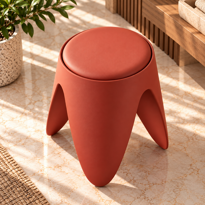 ARCO – 3-Legged Coral Red  Sculptural Stool | HKA61-68R
