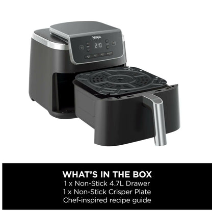 Ninja Air Fryer MAX PRO, 6.2L, Large Square Single Drawer, Roast, Bake, Air Fry, Family Size, Digital, Non-Stick, Dishwasher Safe Basket & Crisper Plate, Black, AF180ME