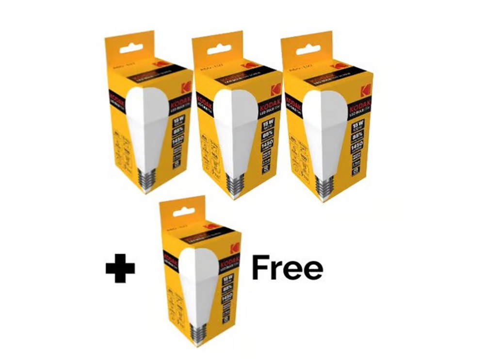 Kodak, Led Bulb E27 Warm White 15W Buy 3 Get 1 Free