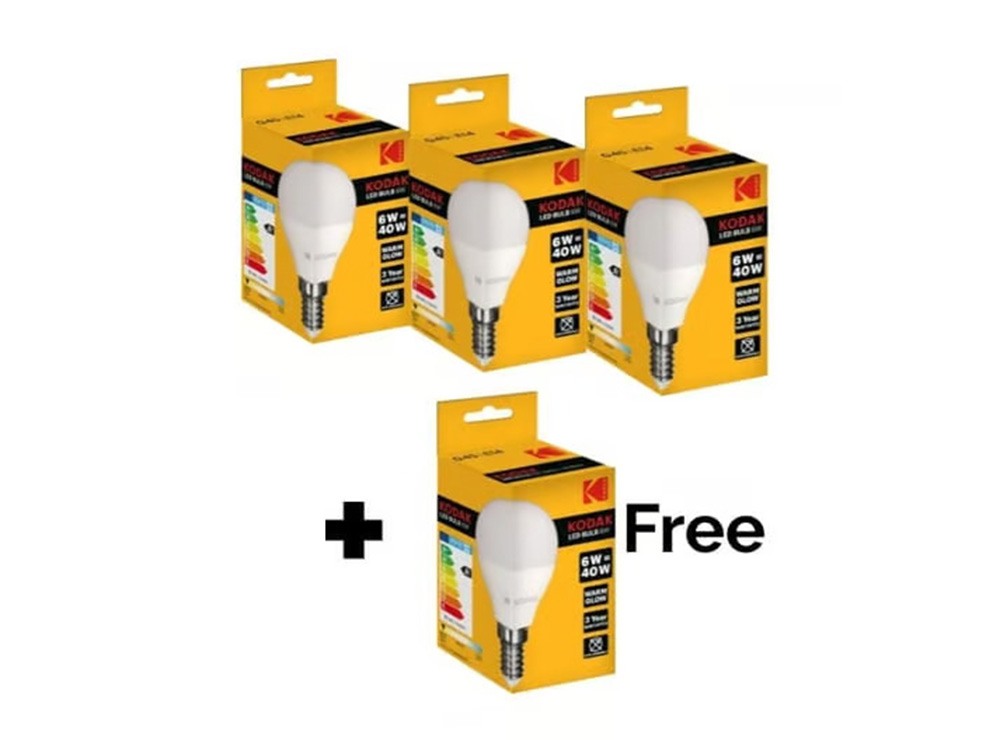 Kodak, Led Bulb E14 Warm White 6W Buy 3 Get 1 Free