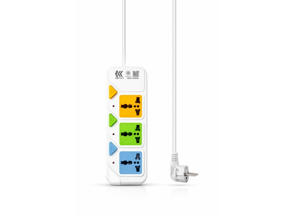 Power Board 3 Ways With Switch White