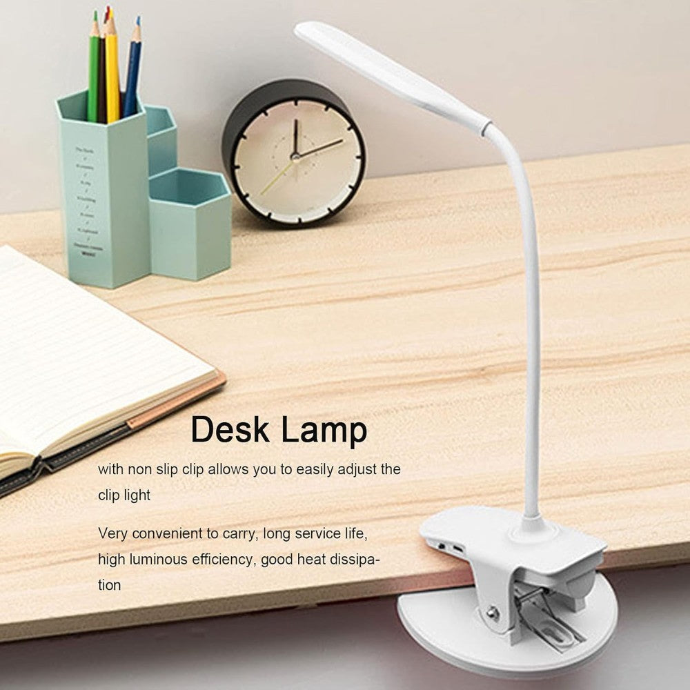LED Rechargeable Desk Lamp with Clip