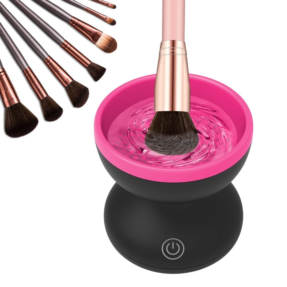 Electric Makeup Brush Cleaner Fuschia & Black