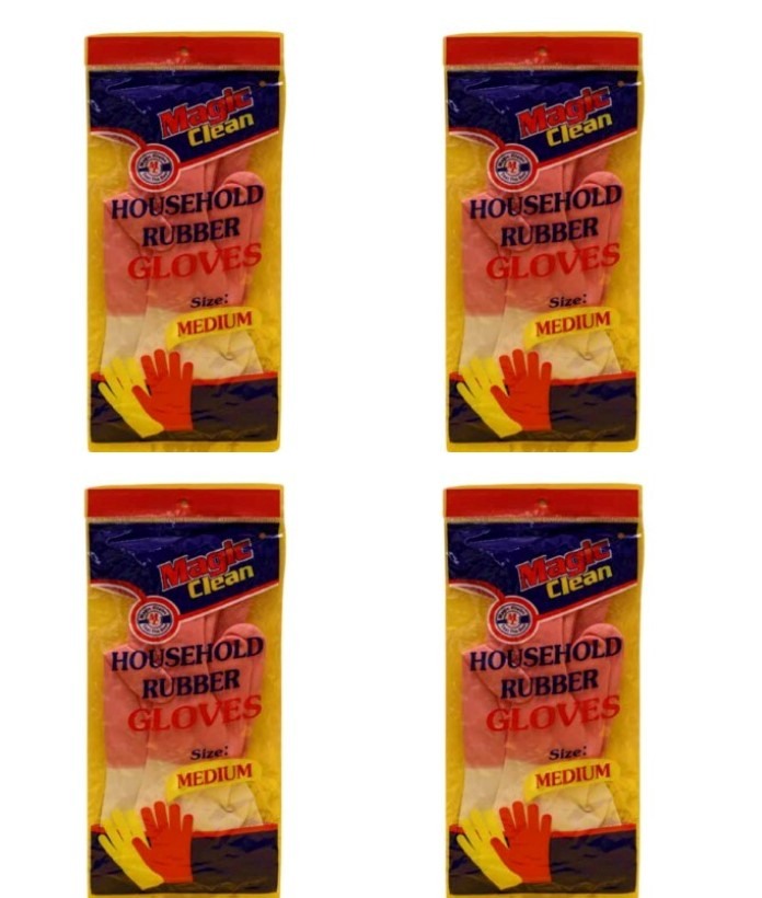 Magic Clean, Buy 3 Magic Clean Rubber Gloves Get 1 Free, Available in Different Sizes
