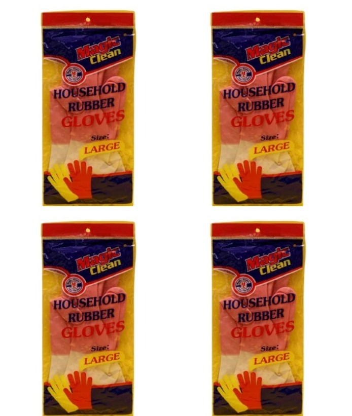 Magic Clean, Buy 3 Magic Clean Rubber Gloves Get 1 Free, Available in Different Sizes