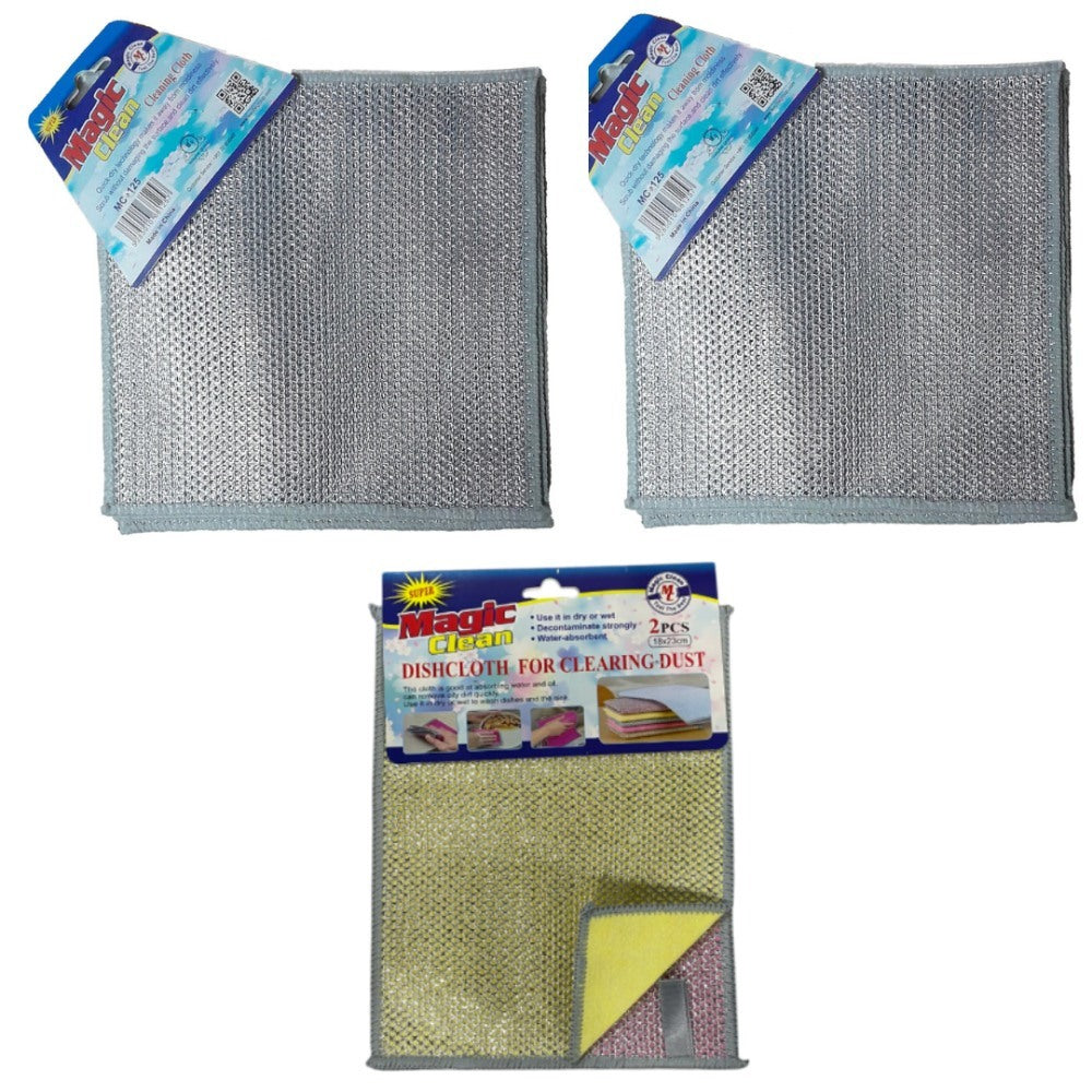Magic Clean, Wire Rags Pack - 4 Double Sided And 6 Multipurpose