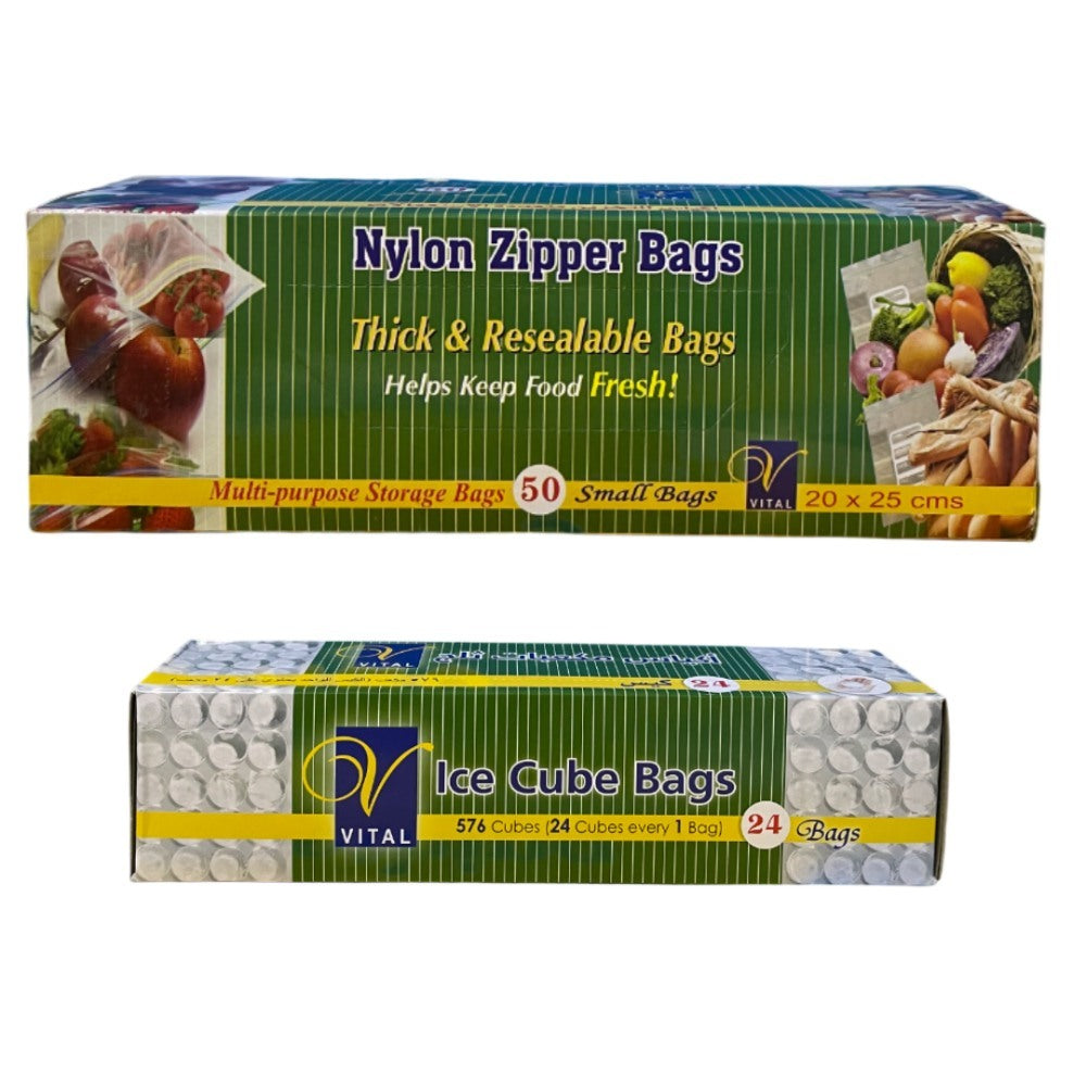 Vital, Buy Vital Zipper Storage Bags Pack of 50 Get Ice Cube Bags Free
