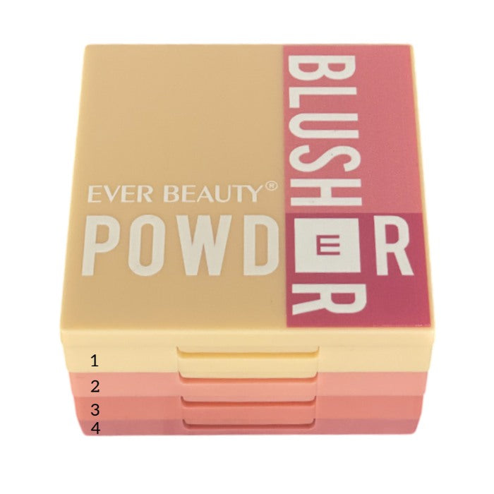 Ever Beauty, 4-in-1 Powder Blush & Highlighter, Available in Different Colors