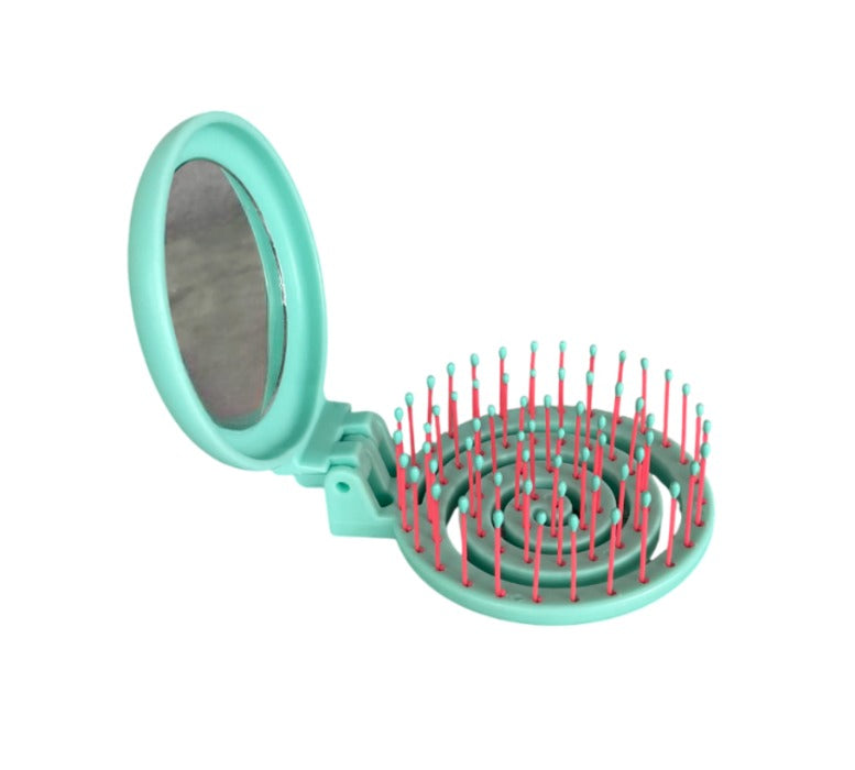 Nascita, Foldable Pocket Hair Brush With Mirror, Available in Different Colors