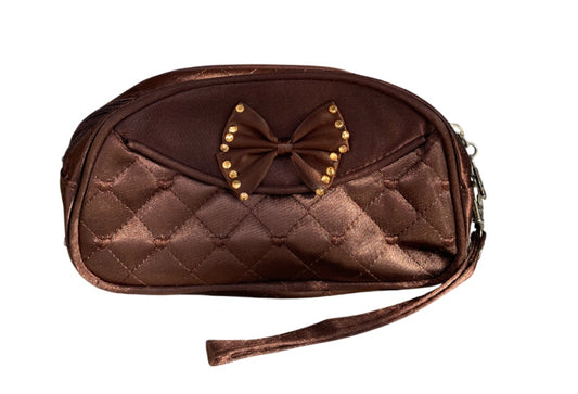 Nascita, Elegant Satin Bow Makeup Pouch, Available in Different Colors