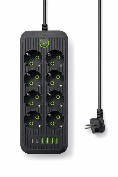 Power Board 14 Ways With Switch USB & Type C Ports Black