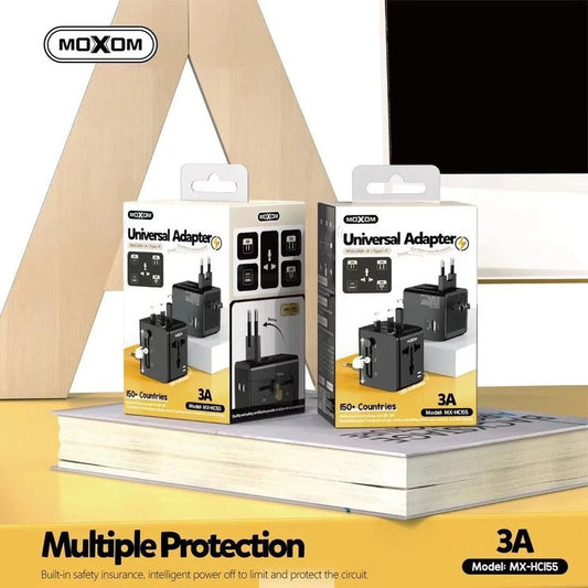 Moxom, MX-HC155 Universal Travel Adapter With USB And Type-C Ports