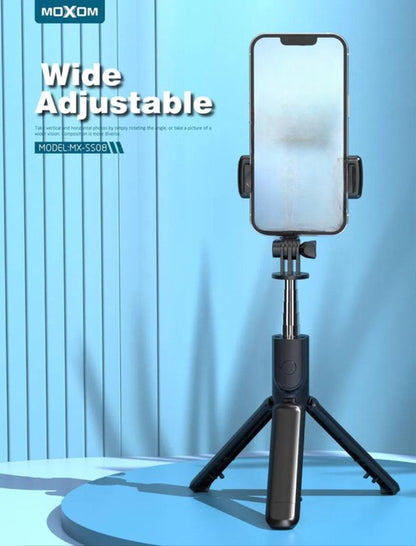 Moxom, MX-SS08 Extendable Bluetooth Selfie Stick With Wireless Remote And Tripod Stand