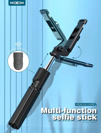 Moxom, MX-SS08 Extendable Bluetooth Selfie Stick With Wireless Remote And Tripod Stand
