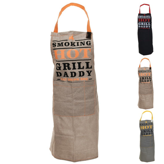 Apron Cotton With Leather In 3 Assorted Colors