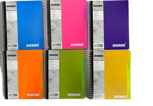 Argos, Copybook Squared A5 Pp, 5-Subject, 150Sheets 80G, Spiral, A786