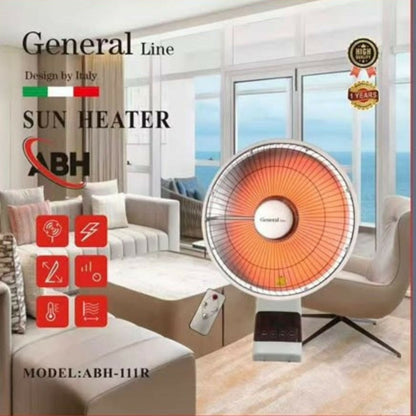 General Line, wall mount Sun Heater, 1000W, with carbon crystal beating element left, right oscillation