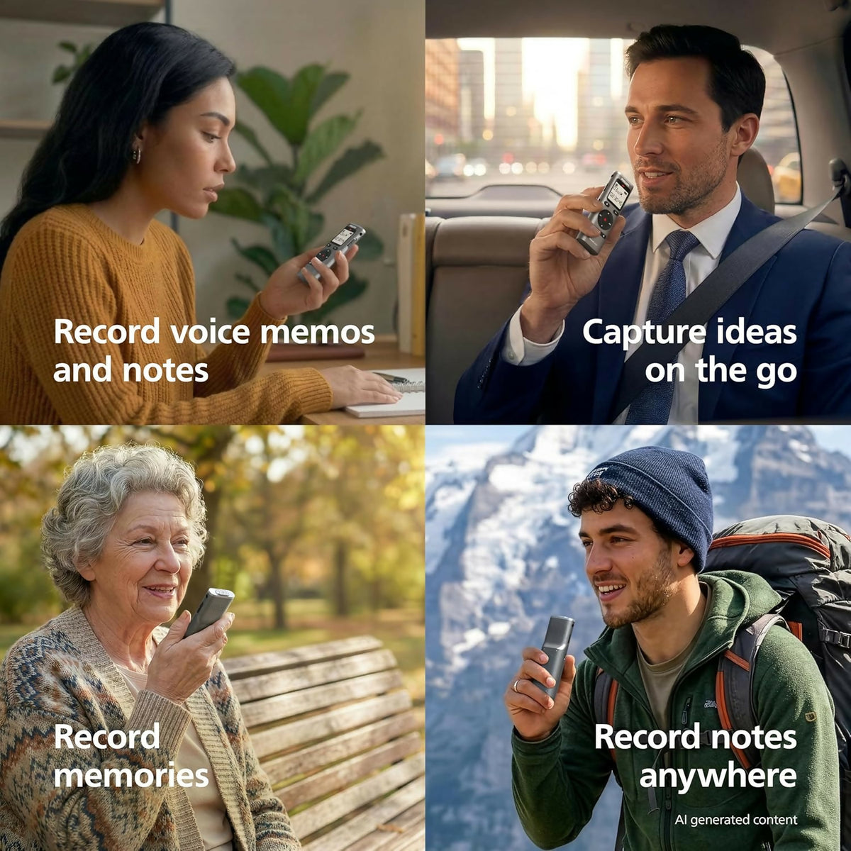 Philips DVT1170 VoiceTracer, Audio Recorder, 8GB, Micro SD Card Slot, 360° Microphone for Excellent Sound