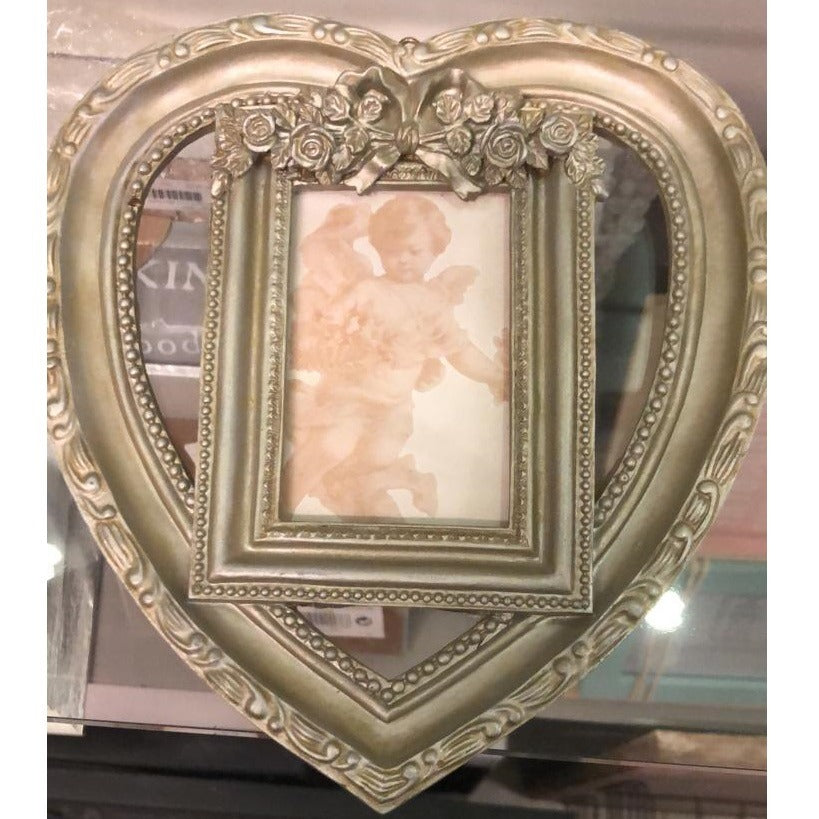 Photo Frame Heart Antique