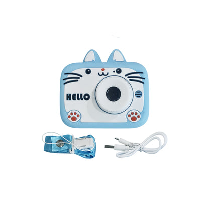 Aerbes Cat Ear Kids Image And Video Camera With Lanyard 5 Built In Games [Blue] PO-6278ABSX02, AB-SX02BLU