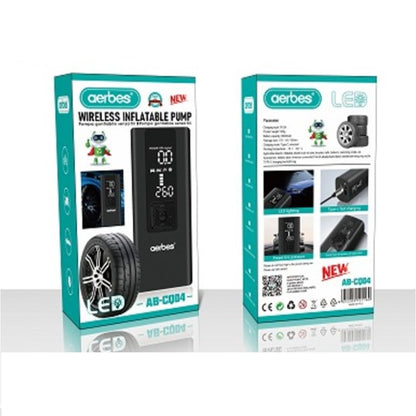 Aerbes Wireless Rechargeable Car Tyre Inflation Pump With Cable 8000Mah Battery With LED Indicator PO-6278ABCQ04, AB-CQ04